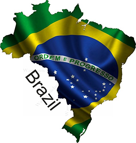 10cm! Aufkleber-Folie Wetterfest Made IN Germany Brasilien Brazil UV&Waschanlagenfest Auto-Sticker Decal Fahne Flagge Wappen Land FD19 Profi Qualität bunt farbig Digital-Schnitt! von Lupsty