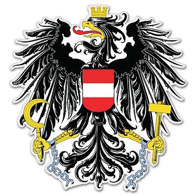 12cm! Klebe-Folie Wetterfest Made-IN-Germany Austria Austrian Bundesadler Coat of Arms K154 UV&Waschanlagenfest Auto-Aufkleber Sticker Decal von Sticker-Designs