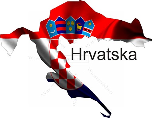15cm! Aufkleber-Folie Wetterfest Made IN Germany Kroatien Hrvatska UV&Waschanlagenfest Auto-Sticker Decal Staat Fahne Flagge Wappen FD78 Profi Qualität bunt farbig Digital-Schnitt! von Sticker-Designs