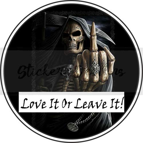 15cm! Aufkleber-Folie Wetterfest Made IN Germany Schadstoffklasse SCHWARZ Tod Stinkefinger Love IT OR Leave IT! P19-UV&Waschanlagenfest-Auto-Vinyl-Sticker Profi Qualität 15cm! Aufkleber-Folie Wetterfest Made IN Germany Schadstoffklasse SCHWARZ Tod Stinkefinger Love IT OR Leave IT! P19-UV&Waschanlagenfest-Auto-Vinyl-Sticker Profi Qualität von Sticker-Designs