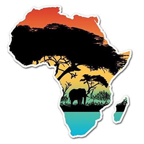 15cm! Klebe-Folie Wetterfest Made-IN-Germany Afrika Bunter Kontinent Form L294 UV&Waschanlagenfest Auto-Aufkleber Sticker Decal von Sticker-Designs