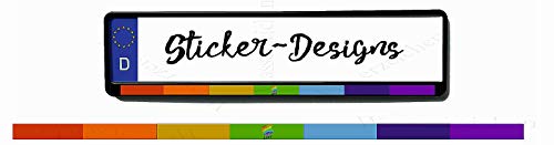 4Stück!50x1,5cm! Aufkleber/Klebe-Streifen für Kennzeichenhalter!Regenbogen Herz Love K38-UV&Waschanlagenfest-Auto-Vinyl-Sticker Profi Qualität-Kratzfest! von Sticker-Designs