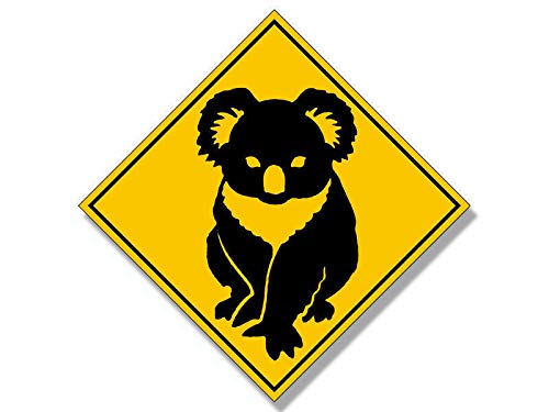 Sticker-Designs 10cm! Klebe-Folie Wetterfest Made-IN-Germany Koala Achtung Warnung Warnig Caution Sign Australia UV&Waschanlagenfest Auto-Aufkleber Profi-Qualität! F837 von Sticker-Designs