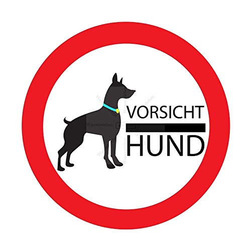 Sticker-Designs 10cm! Klebe-Folie Wetterfest Made-IN-Germany: Achtung Vorsicht Hund Wachhund S037 UV&Kratzfest Profi-Qualität! von Sticker-Designs