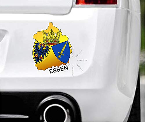 Sticker-Designs 10cm! Klebe-Folie Wetterfest Made-IN-Germany:Stadt-Essen-Wappen D58 UV&Waschanlagenfest Auto-Aufkleber Profi-Qualität! von Sticker-Designs