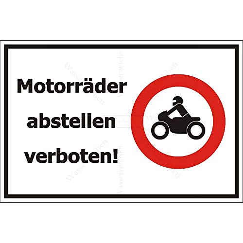 Sticker-Designs 15cm! Aufkleber-Folie Wetterfest Made IN Germany Motorräder Roller abstellen verboten Nicht erlaubt S403 UV&Waschanlagenfest-Profi Qualität von Sticker-Designs