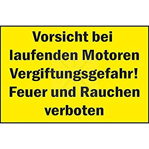 Sticker-Designs 15cm! Klebe-Folie Wetterfest Made-IN-Germany: Vorsicht Vergiftungsgefahr laufende Motoren Feuer und Rauchen verboten S315 UV&Kratzfest Profi-Qualität! von Sticker-Designs