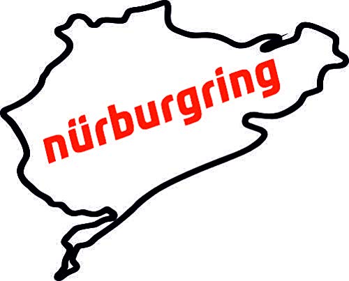 Sticker-Designs 25cm! Aufkleber-Folie Wetterfest Made IN Germany Nürburgring Karte Strecke B117 Jahre haltbar UV&Waschanlagenfest Auto-Vinyl-Sticker Decal ProfiQualitätToilettendeckel von Sticker-Designs