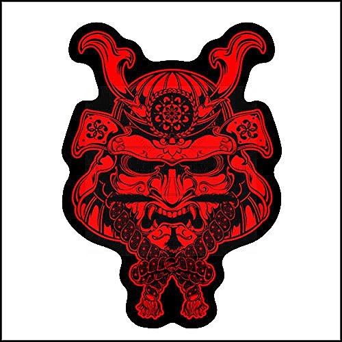Sticker-Designs 25cm! Aufkleber-Folie Wetterfest Made IN Germany Samurai Maske Rot B254 Jahre haltbar UV&Waschanlagenfest Auto-Vinyl-Sticker Decal ProfiQualitätToilettendeckel von Sticker-Designs