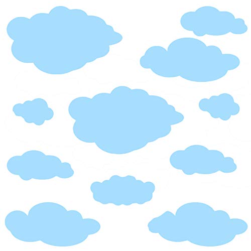 11 Wolken Set - Wolke Wandtattoo Wandaufkleber Sticker Aufkleber Wölkchen Himmel (Babyblau) von Sticker Genie