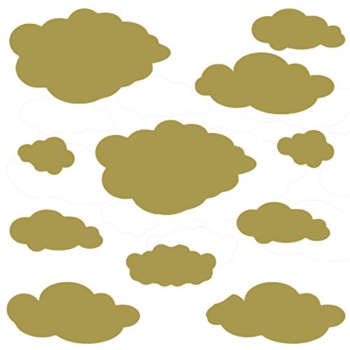 11 Wolken Set - Wolke Wandtattoo Wandaufkleber Sticker Aufkleber Wölkchen Himmel (Gold) von Sticker Genie