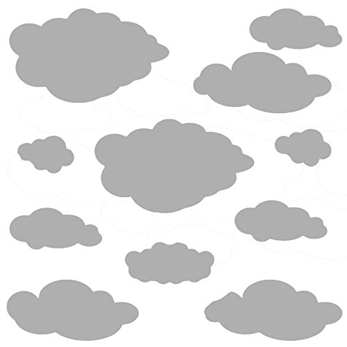 11 Wolken Set - Wolke Wandtattoo Wandaufkleber Sticker Aufkleber Wölkchen Himmel (Grau) von Sticker Genie