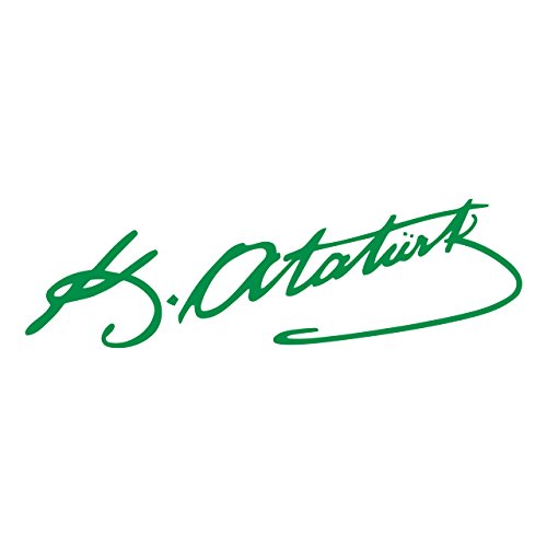 ATATÜRK IMZA Aufkleber Auto Sticker Autosticker Autoaufkleber Araba Yapiskan Mustafa Kemal Ata (Grün) von Sticker Genie