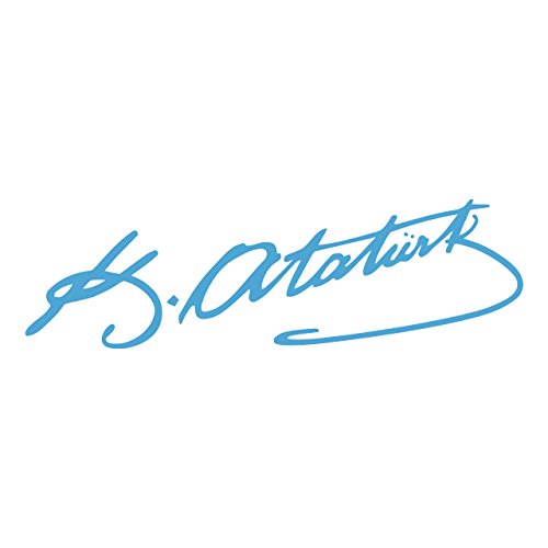 ATATÜRK IMZA Aufkleber Auto Sticker Autosticker Autoaufkleber Araba Yapiskan Mustafa Kemal Ata (Lichtblau) von Sticker Genie