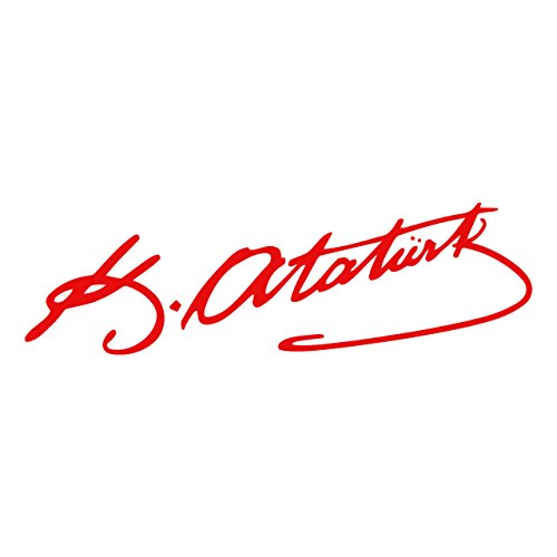 ATATÜRK IMZA Aufkleber Auto Sticker Autosticker Autoaufkleber Araba Yapiskan Mustafa Kemal Ata (Rot) von Sticker Genie