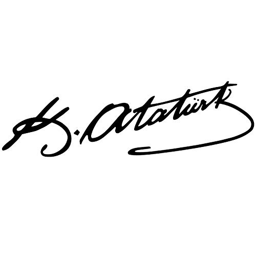 ATATÜRK IMZA Aufkleber Auto Sticker Autosticker Autoaufkleber Araba Yapiskan Mustafa Kemal Ata Wandtattoo (30cm (B) x 9cm (H) S, Schwarz) von Sticker Genie