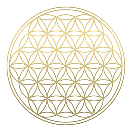 Blume des Lebens - IN - Geometrie - Wandtattoo Wandaufkleber Sticker Aufkleber (80 (B) x 80 (H) cm, Gold) von Sticker Genie