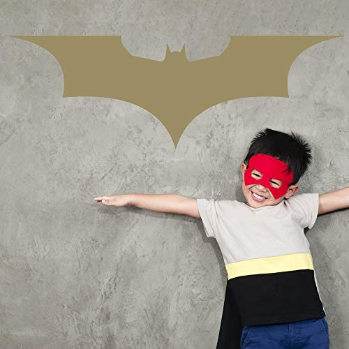 Batman Auto Sticker Aufkleber Dark Knight Gotham Arkham Logo Autoaufkleber (30cm B x 9,9cm H S, Gold) von Sticker Genie