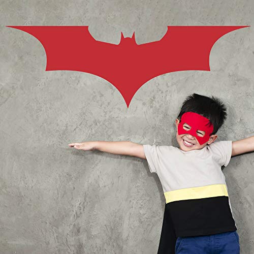 Batman Auto Sticker Aufkleber Dark Knight Gotham Arkham Logo Autoaufkleber (30cm B x 9,9cm H S, Rot) von Sticker Genie