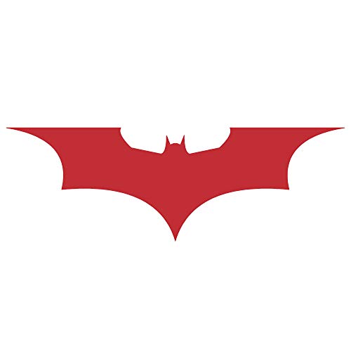 Batman Auto Sticker Aufkleber Dark Knight Gotham Arkham Logo Autoaufkleber (50cm B x 16,5cm H M, Rot) von Sticker Genie