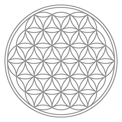 Blume des Lebens - IN - Geometrie - Wandtattoo Wandaufkleber Sticker Aufkleber (20 (B) x 20 (H) cm, Grau) von Sticker Genie