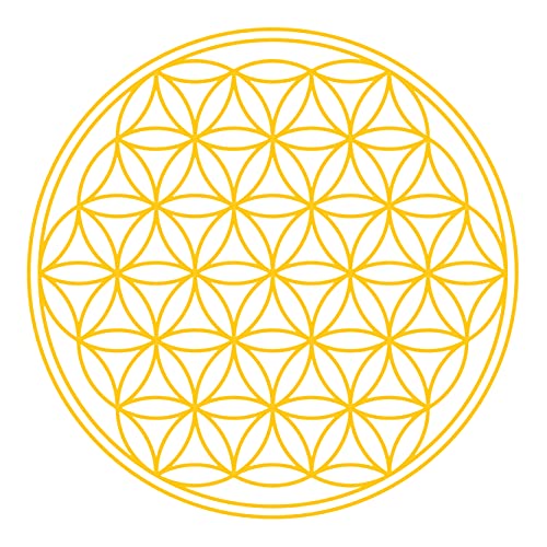 Blume des Lebens - IN - Geometrie - Wandtattoo Wandaufkleber Sticker Aufkleber (40 (B) x 40 (H) cm, Gelb) von Sticker Genie