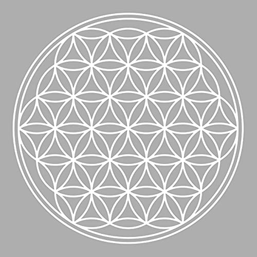 Blume des Lebens - IN - Geometrie - Wandtattoo Wandaufkleber Sticker Aufkleber (50 (B) x 50 (H) cm, Weiss) von Sticker Genie