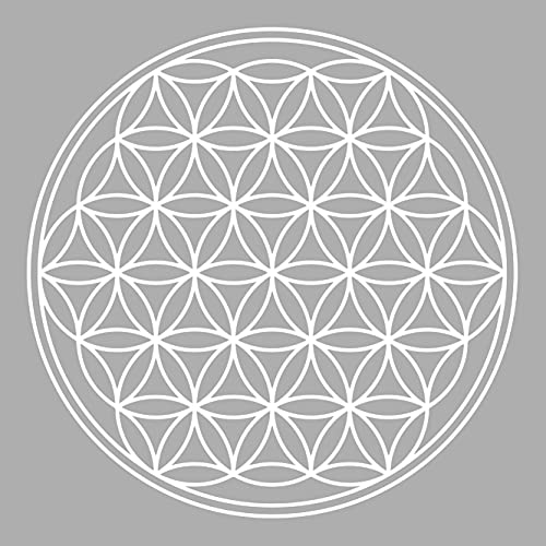 Blume des Lebens - IN - Geometrie - Wandtattoo Wandaufkleber Sticker Aufkleber (50 (B) x 50 (H) cm, Weiss) von Sticker Genie