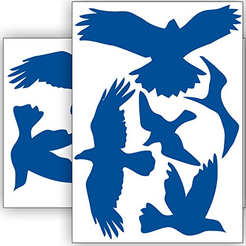 Vogelschutz und Fensterschutz - 10 Aufkleber - Schutz vor Vogelschlag - Sticker Vögel (Blau) von Sticker Genie