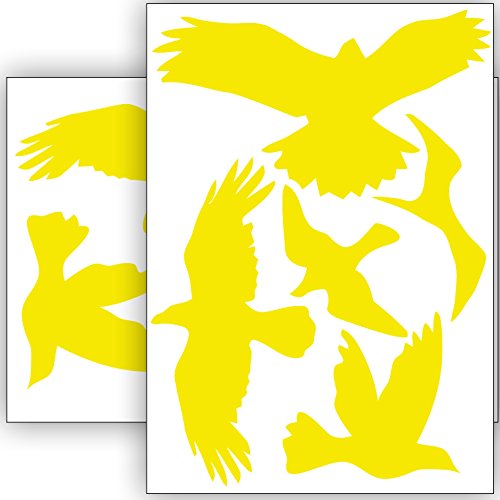 Vogelschutz und Fensterschutz - 10 Aufkleber - Schutz vor Vogelschlag - Sticker Vögel (Gelb) von Sticker Genie