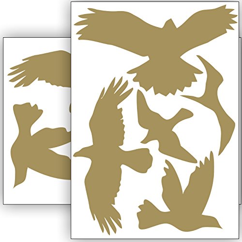 Vogelschutz und Fensterschutz - 10 Aufkleber - Schutz vor Vogelschlag - Sticker Vögel (Gold) von Sticker Genie