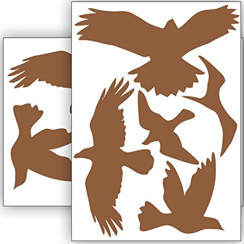 Vogelschutz und Fensterschutz - 10 Aufkleber - Schutz vor Vogelschlag - Sticker Vögel (Lehmbraun) von Sticker Genie