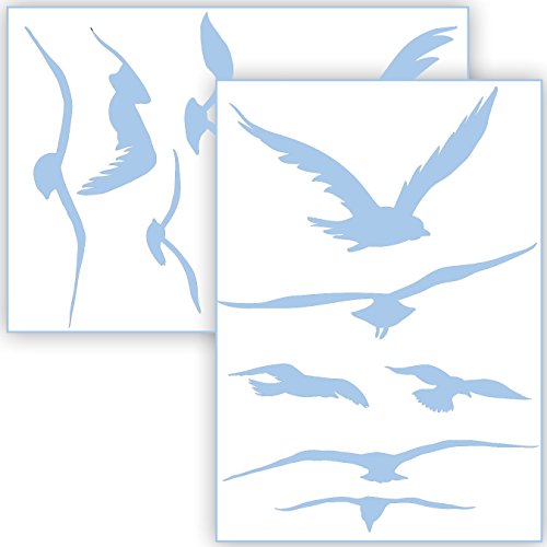 Vogelschutz und Fensterschutz - 12 Aufkleber - Schutz vor Vogelschlag - Sticker Vögel (Babyblau) von Sticker Genie