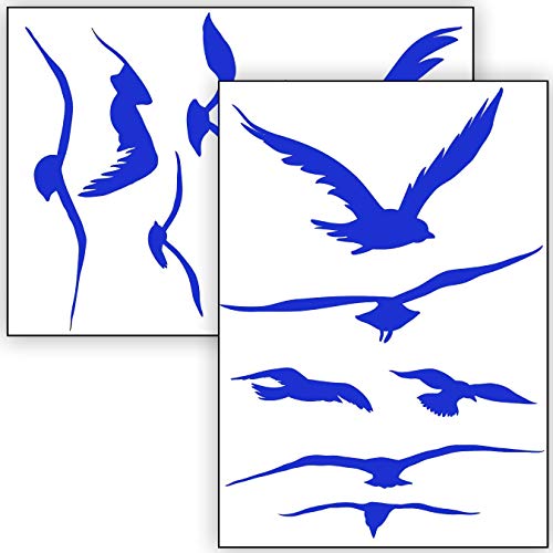 Vogelschutz und Fensterschutz - 12 Aufkleber - Schutz vor Vogelschlag - Sticker Vögel (Blau) von Sticker Genie