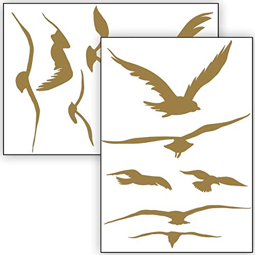 Vogelschutz und Fensterschutz - 12 Aufkleber - Schutz vor Vogelschlag - Sticker Vögel (Gold) von Sticker Genie