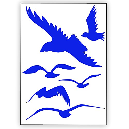 Vogelschutz und Fensterschutz - 6 Aufkleber - Schutz vor Vogelschlag - Sticker Vögel (Blau) von Sticker Genie