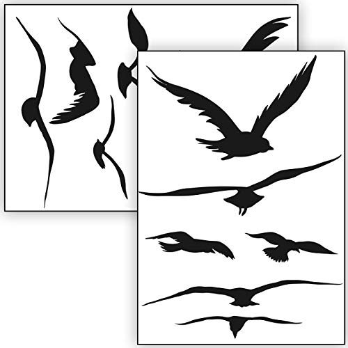 WANDKIND Vogelschutz und Fensterschutz - 12 Aufkleber - Schutz vor Vogelschlag - Sticker Vögel (Schwarz) von Sticker Genie