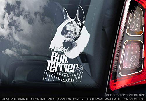 Bullterrier - Auto Sticker - Hund Schild Fenster, Bumper Aufkleber Geschenk - V006 von Sticker International