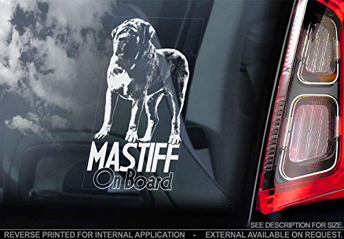 Mastiff - Auto Sticker - Hund Schild Fenster, Bumper Aufkleber Geschenk - V002 von Sticker International