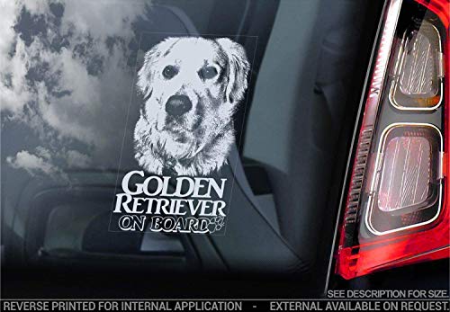 Golden Retriever - Auto Sticker - Hund Zeichen Fenster, Stoßstangen Aufkleber Geschenk - V009 von Sticker International