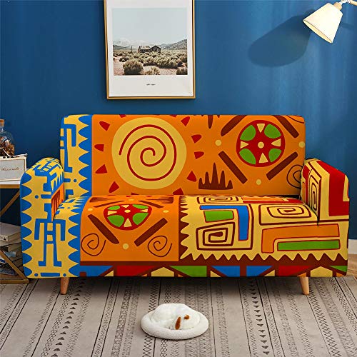 3D Bohemia Mandala Sofabezüge Kollektion Stretch Sofabezug für Wohnzimmer Sessel Sofa Slipcover Elastischer Sofabezug, rutschfest, Antifouling, Haustier Sofabezug (Mehrfarbig 6,190-230 cm) von Sticker Superb