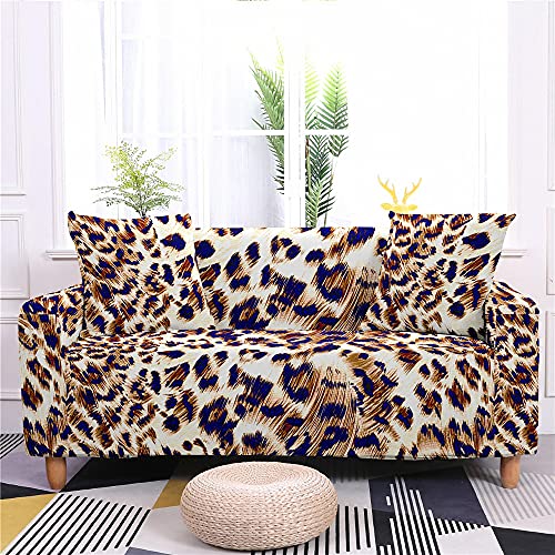 3D Tier Tarnung Leopard Zebra Tiger Giraffe Muster Sofabezug Stretch Polyester Rutschfeste Antifouling Schlafsaal Hotel Wohnzimmer Armlehne Sofa Schonbezüge (Farbe 1,3 Sitze 190-230 cm) von Sticker Superb.