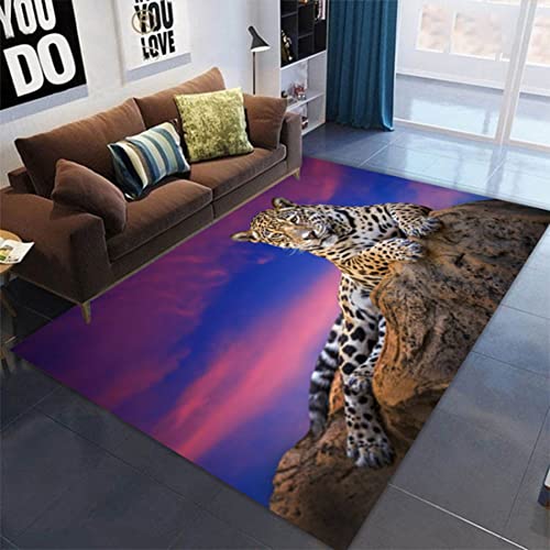 3D Tier Teppich Leopard Tiger Löwe Katze Bemalter Druck Anti-Rutsch Teppich Wohnzimmer Große Bodenmatte Quadratischer Carpet Weicher Bodenmatte Schlafzimmer Heim Rug (Muster 4,80x120 cm) von Sticker Superb.