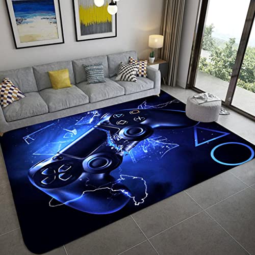 Anime Gamer Controller Teppich 3D-Druck Kreative Spielkonsole Große Carpet Für Wohnzimmer Schlafzimmer Badematte Spielzimmer Eingang Rug Rutschfeste Fußmatten für Kinder (Marine,80x120 cm) von Sticker Superb.