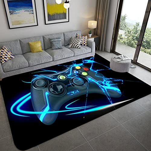 Anime Gamer Controller Teppich 3D-Druck Kreative Spielkonsole Große Carpet Für Wohnzimmer Schlafzimmer Badematte Spielzimmer Eingang Rug Rutschfeste Fußmatten für Kinder (Schwarz,120x160 cm) von Sticker Superb.