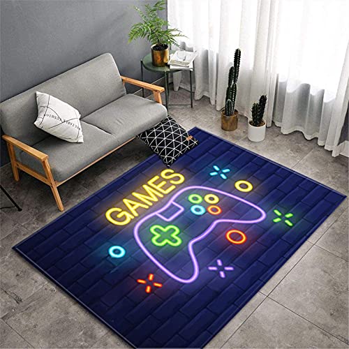 Cartoon Spielkonsole Spieler Teppiche Bunt Gamepad Taste Regler Schlafzimmer Teppiche Wohnzimmer Dekorative Kid Geschenk Anti-Skid Waschbar Spielen Matte Teppiche Flanell (Farbe 4,50×80 cm) von Sticker Superb.