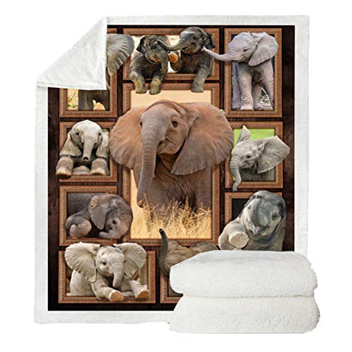 Sticker Superb Decke 3D Tier Collage Hund Rinder Panda Katze Elefant Muster Bett Sofa Weiche Decke Wohnkultur Sherpa Wolldecke Perfektes Sofa Reise Camping Throw (Mehrfarbig 5, 130x150 cm) von Sticker Superb