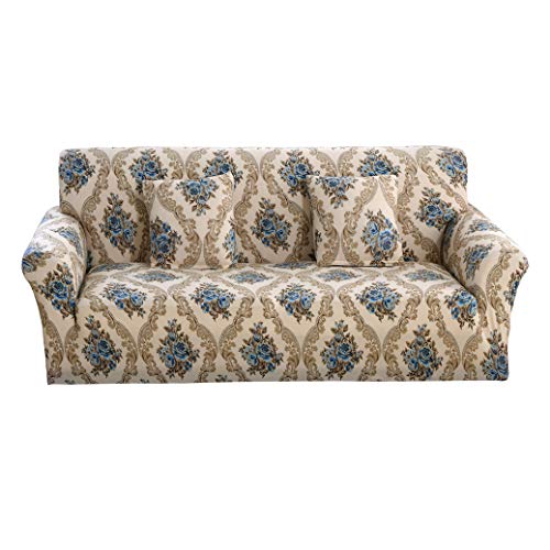 Dünne Sofabezug 2 Sitze 145-190 cm elastischer Polyester Sofabezug 3D Flamingo Barock grünes Blatt Blumenmuster Ich Typ Sofa Kein Armlehnensofa Universeller Sofa-Überwürfe (Nordischer Stil, 2 Sitze) von Sticker Superb