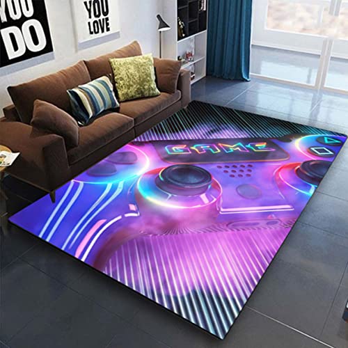 Gamer Controller Groß Teppich Graffiti Spielkonsolen Wohnzimmer Teppich Fußmatte Stiefmatte Badezimmer Matte Haustiermatte Schlafzimmer Bettvorleger Junge Mädchen Geschenk (Lila 1,120x180 cm) von Sticker Superb.