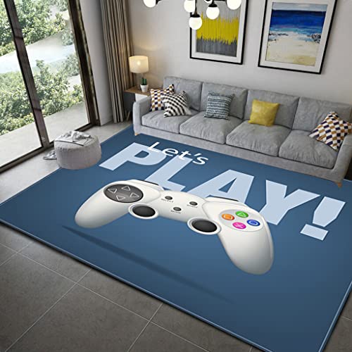 Gamer Game Controller Teppiche Dekor Wohnzimmer Schlafzimmer rutschfeste Fußmatten für Kinder Spielzimmer Fußmatte Gang Bodenmatte Badematten Mädchen Jungen Geschenke (Blau,100x120 cm) von Sticker Superb.